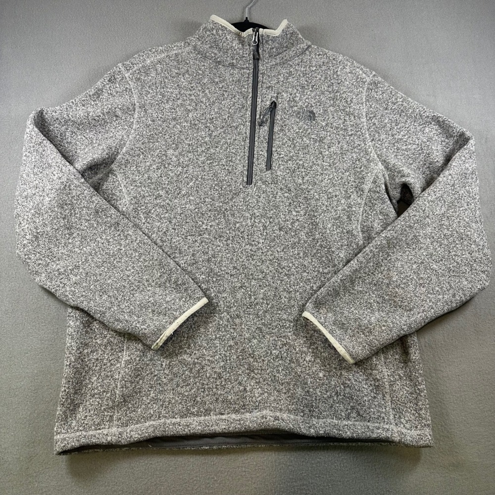 The North Face Mens Gordon Lyons 1/4 Zip Fleece Pullover Gray Heather Large